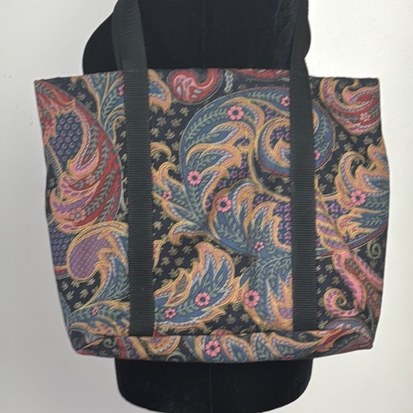 Colourful handmade tote bag with flap button closure - Picture 2 of 7